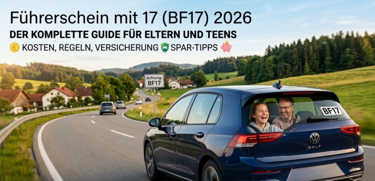 Führerschein mit 17 (BF17) 2026: Der komplette Guide für Eltern und Teens — Kosten, Regeln, Versicherung und Spar-Tipps